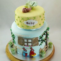Baby Shower - Peter Rabbit Baby 2 tier Cake